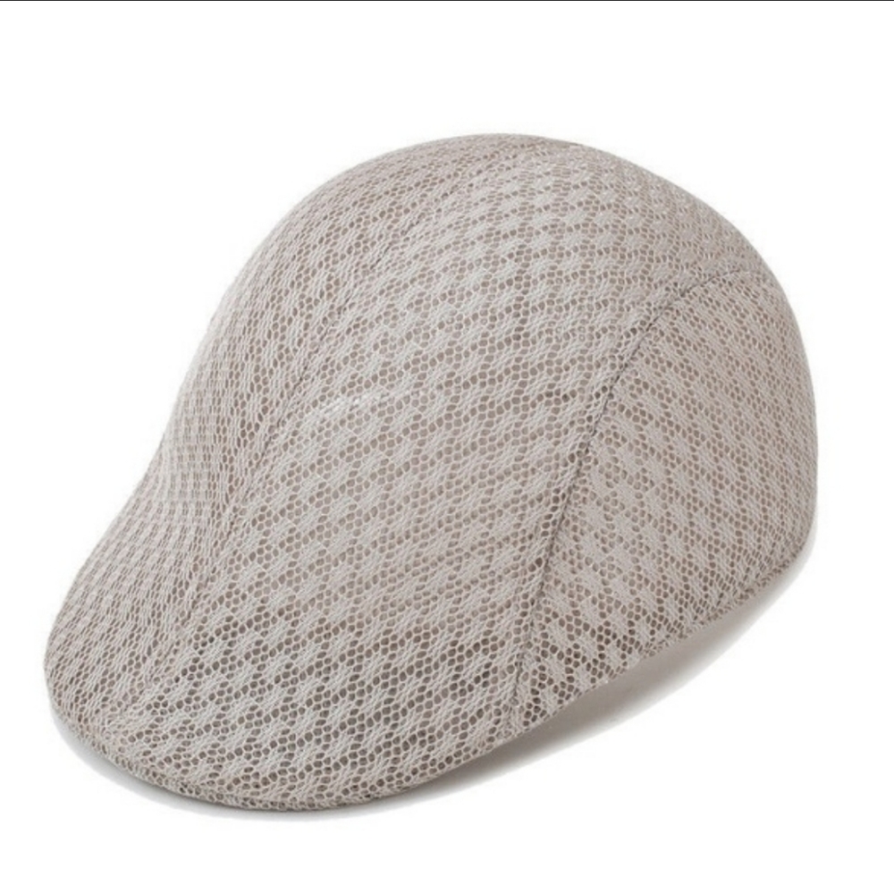 UNISEX flat mesh beret CAP golf cabbie HAT newsboy - Picture 4 of 8